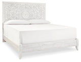 Paxberry King Panel Bed with Mirrored Dresser and Chest