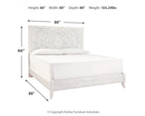Paxberry King Panel Bed with Mirrored Dresser and Chest