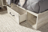 Cambeck Twin Panel Bed with 2 Storage Drawers with Mirrored Dresser, Chest and 2 Nightstands