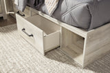 Cambeck Twin Panel Bed with 2 Storage Drawers with Mirrored Dresser and Chest