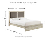 Cambeck King Upholstered Panel Bed with Mirrored Dresser