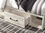 Cambeck Queen Panel Bed with 2 Storage Drawers with Mirrored Dresser and Chest