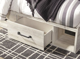 Cambeck King Panel Bed with 2 Storage Drawers with Mirrored Dresser and 2 Nightstands