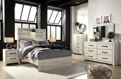 Cambeck Full Panel Bed with Mirrored Dresser, Chest and 2 Nightstands