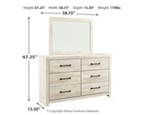 Cambeck Queen Panel Bed with 4 Storage Drawers with Mirrored Dresser