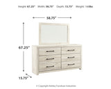 Cambeck King Upholstered Panel Bed with Mirrored Dresser, Chest and 2 Nightstands