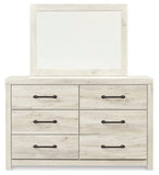 Cambeck Full Panel Bed with 2 Storage Drawers with Mirrored Dresser and 2 Nightstands