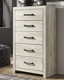 Cambeck Full Panel Bed with Mirrored Dresser and Chest