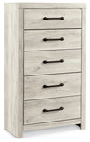 Cambeck Full Panel Bed with 2 Storage Drawers with Mirrored Dresser and Chest