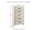 Cambeck King Upholstered Panel Bed with Mirrored Dresser, Chest and 2 Nightstands