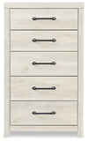 Cambeck Full Panel Bed with 4 Storage Drawers with Mirrored Dresser and Chest