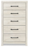 Cambeck Full Panel Bed with 2 Storage Drawers with Mirrored Dresser and Chest