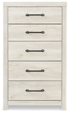 Cambeck Full Panel Bed with 2 Storage Drawers with Mirrored Dresser, Chest and Nightstand