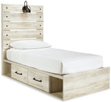 Cambeck Twin Panel Bed with 4 Storage Drawers with Dresser