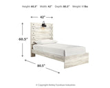 Cambeck Twin Panel Bed with Mirrored Dresser, Chest and Nightstand