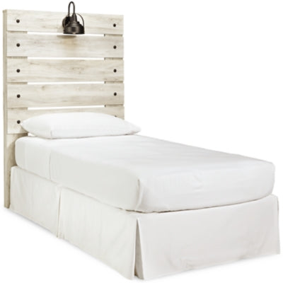 Cambeck Twin Panel Headboard Bed with Mirrored Dresser