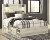 Cambeck Queen Panel Bed with 2 Storage Drawers with Mirrored Dresser and 2 Nightstands