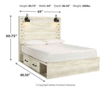 Cambeck Queen Panel Bed with 4 Storage Drawers with Mirrored Dresser