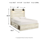 Cambeck Queen Panel Bed with 4 Storage Drawers with Mirrored Dresser