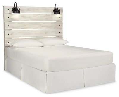 Cambeck Queen Panel Headboard Bed with Mirrored Dresser, Chest and 2 Nightstands