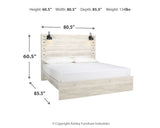 Cambeck King Panel Bed with Mirrored Dresser and Nightstand