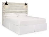 Cambeck King Panel Headboard Bed with Mirrored Dresser, Chest and Nightstand