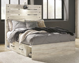 Cambeck Full Panel Bed with 4 Storage Drawers with Mirrored Dresser