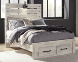 Cambeck Full Panel Bed with 2 Storage Drawers with Mirrored Dresser and Chest