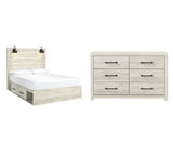 Cambeck Queen Panel Bed with 2 Storage Drawers with Dresser