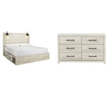 Cambeck King Panel Bed with 2 Storage Drawers with Dresser