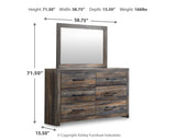 Drystan Queen Panel Bed with Mirrored Dresser and Nightstand