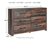 Drystan Full Panel Bed with 2 Storage Drawers with Dresser