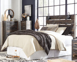 Drystan Queen Panel Headboard Bed with Mirrored Dresser and 2 Nightstands
