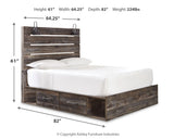 Drystan Twin Panel Bed with 2 Storage Drawers with Mirrored Dresser, Chest and 2 Nightstands