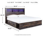 Drystan King Bookcase Bed with 4 Storage Drawers with Mirrored Dresser