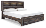 Drystan King Bookcase Bed with 2 Storage Drawers with Mirrored Dresser, Chest and 2 Nightstands