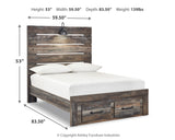 Drystan Full Panel Bed with 2 Storage Drawers