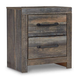 Drystan Full Panel Bed with 2 Storage Drawers with Mirrored Dresser and 2 Nightstands