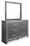 Lodanna Queen Panel Bed with Mirrored Dresser and Nightstand