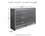 Lodanna Full Panel Bed with Mirrored Dresser and 2 Nightstands
