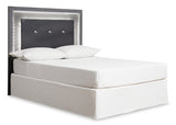 Lodanna Queen/Full Upholstered Panel Headboard Bed with Mirrored Dresser, Chest and 2 Nightstands