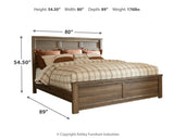 Juararo King/California King Panel Headboard Bed with Mirrored Dresser and Chest