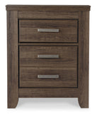 Juararo Queen Panel Headboard Bed with Mirrored Dresser, Chest and Nightstand