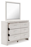 Altyra King Upholstered Storage Bed with Mirrored Dresser and Nightstand