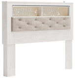 Altyra Queen Bookcase Headboard Bed with Mirrored Dresser