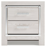 Altyra King Upholstered Storage Bed with Mirrored Dresser and Nightstand
