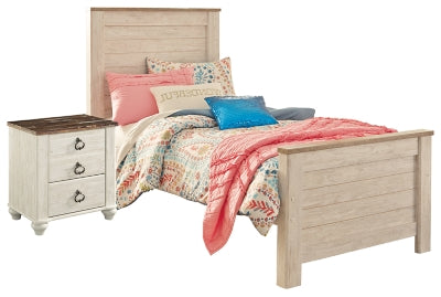 Willowton Twin Panel Bed with Nightstand