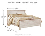 Willowton King Panel Bed with Mirrored Dresser, Chest and 2 Nightstands