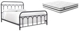 Nashburg Queen Metal Bed with Mattress