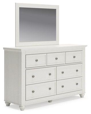 Grantoni Queen Panel Bed with Mirrored Dresser